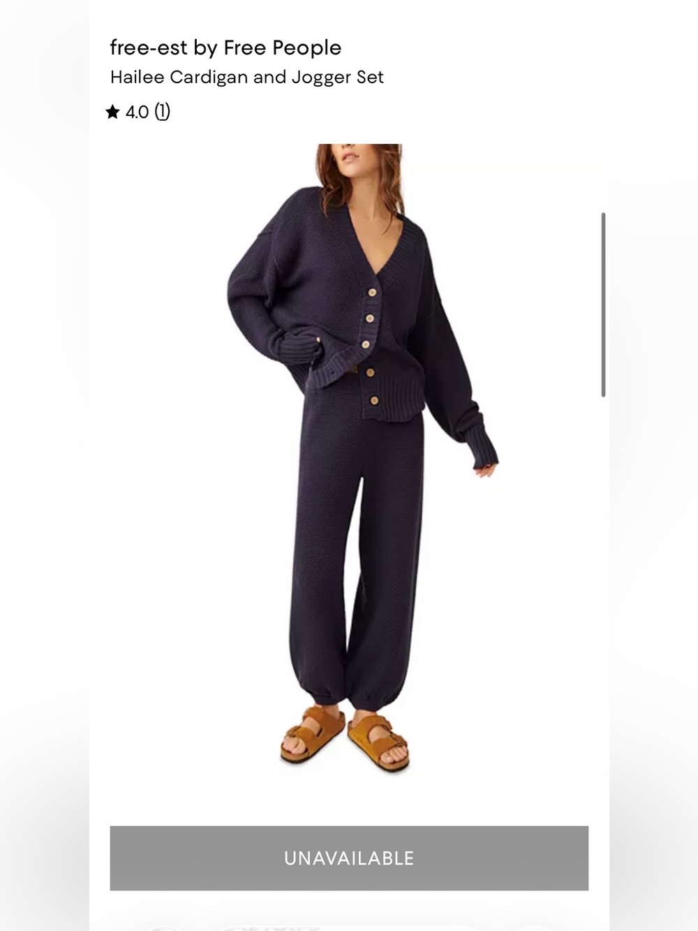 Free People Hailee Knit Joggers in Navy